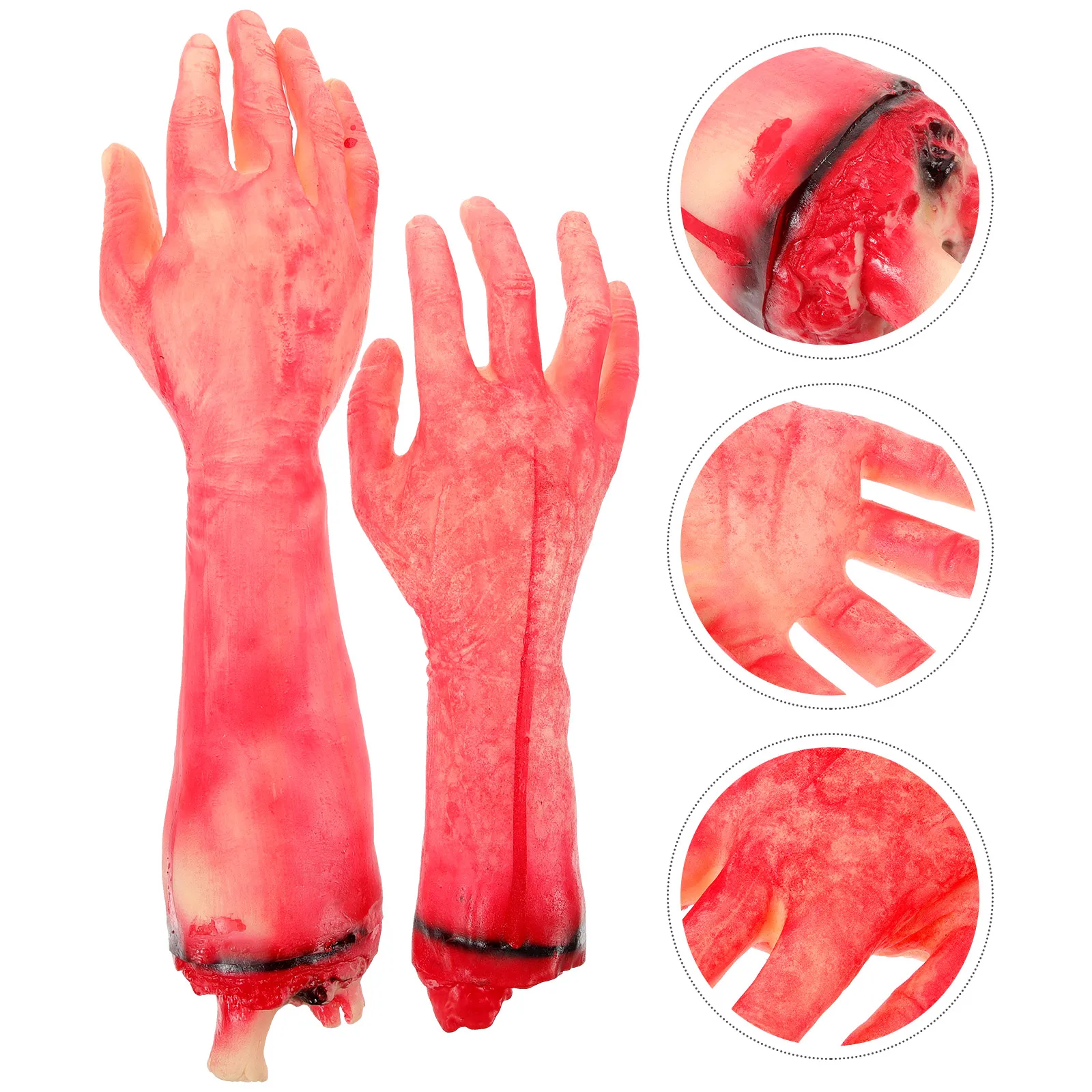 

2pcs Halloween Broken Hand Party Decoration Scary Fake Body Part Prop For Haunted House Reusable Lightweight Portable