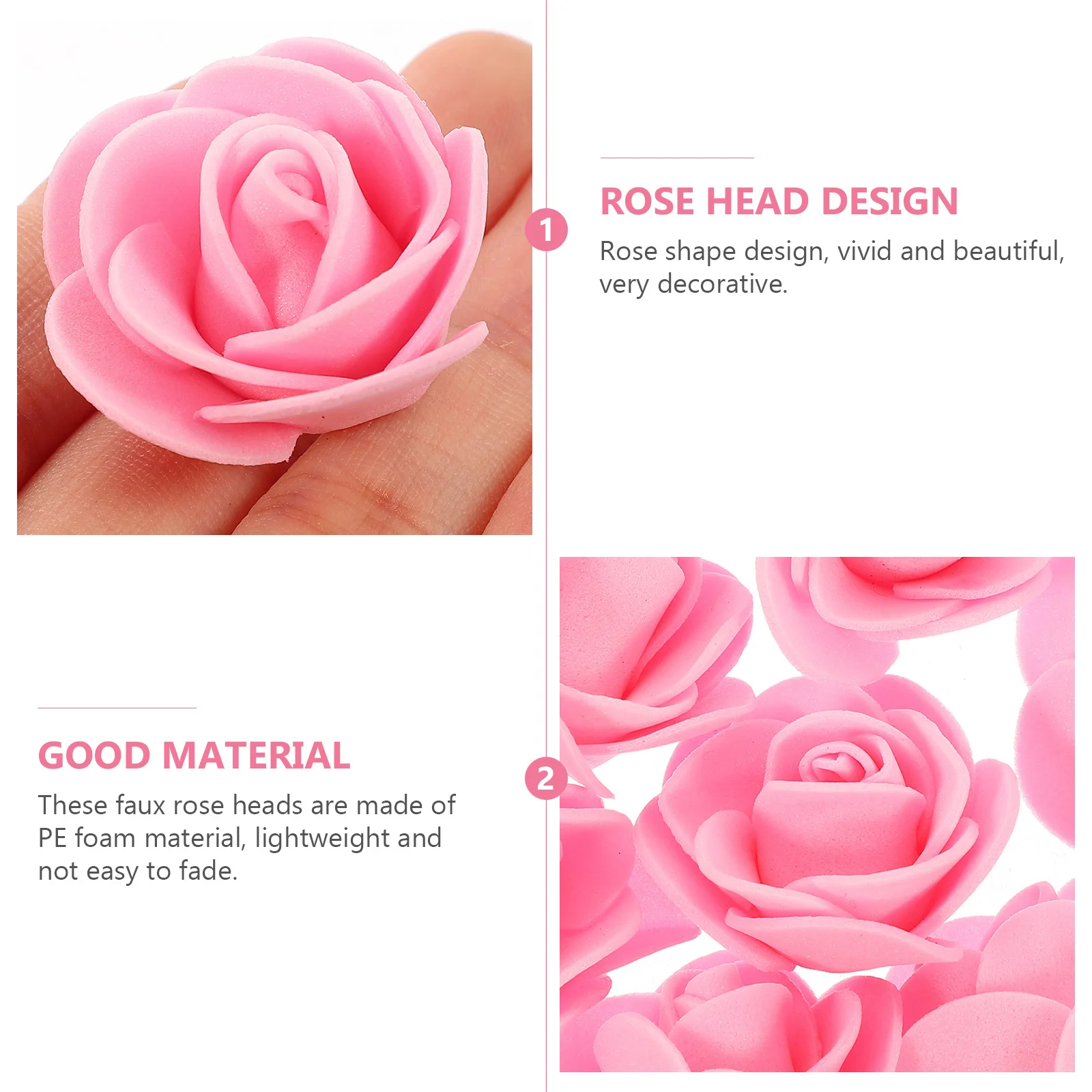 200 pièces fausses têtes de roses fleurs en mousse réalistes pour artisanat Bouquets fournitures de décoration tête de Rose en mousse fausses Roses