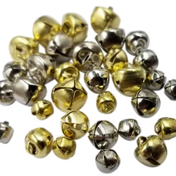 6/8/10mm Metal Christmas Jingle Bells Decoration Pendants DIY Craft Golden Nickel color Small bell For Party Jewelry Making