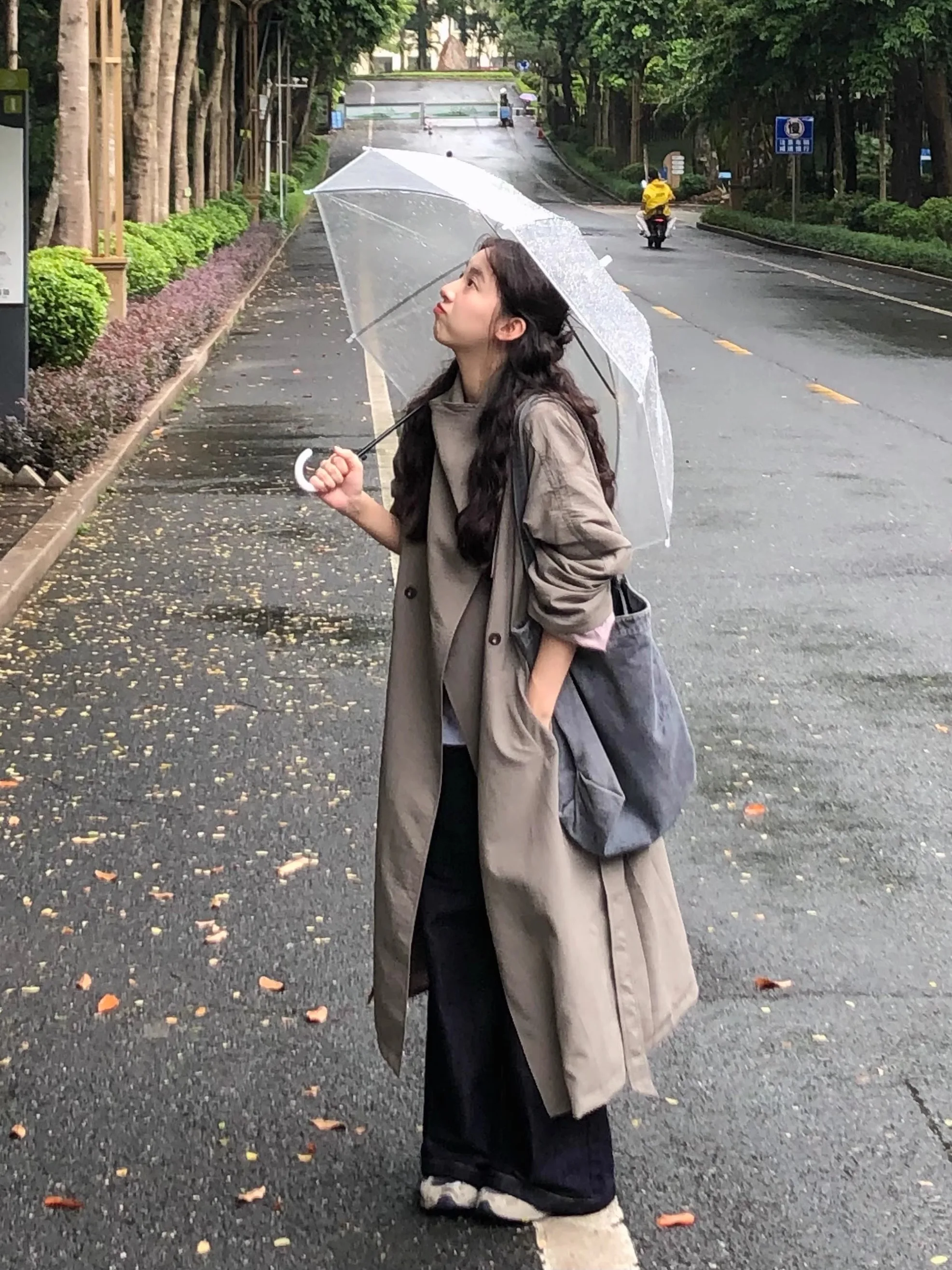 

Винтажное длинное женское пальто с застежкой на талии, весенне-осеннее корейское свободное повседневное универсальное длинное пальто из полиэфирного волокна