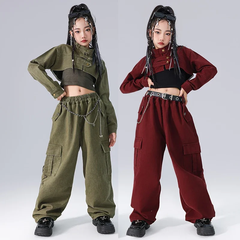 

Fashion Kids Hip Hop Clothing Children'S Ballroom Dance Street Wear Girls Jazz Dance Costume Stage Show Kpop Outfit