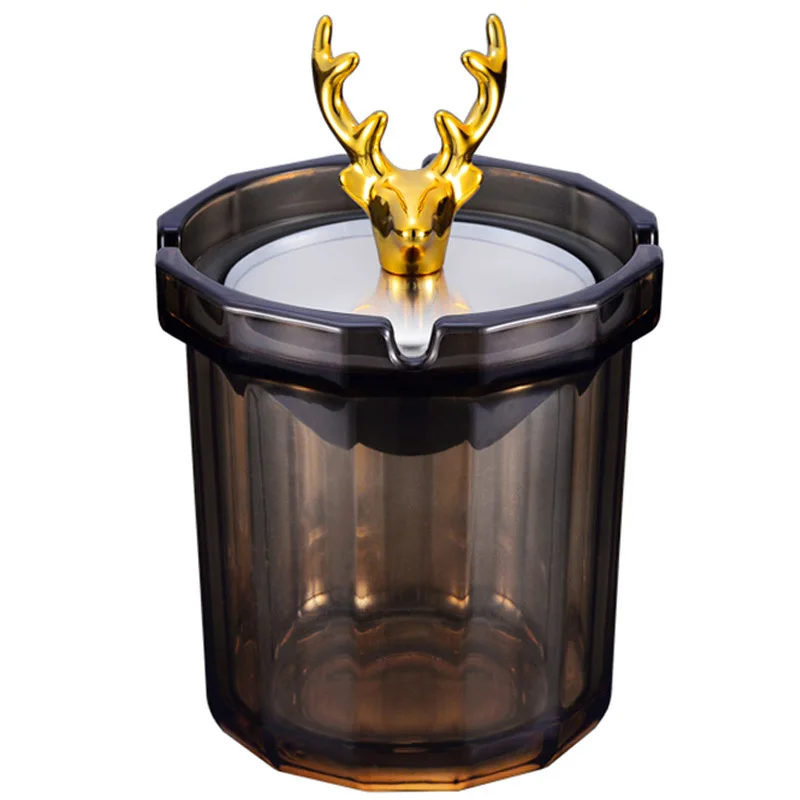 

2023 New Style Glass Ashtrays for Automotives Creative Design with Lids and Funnels Ashtrays for Cars Wind and Dust Resistant