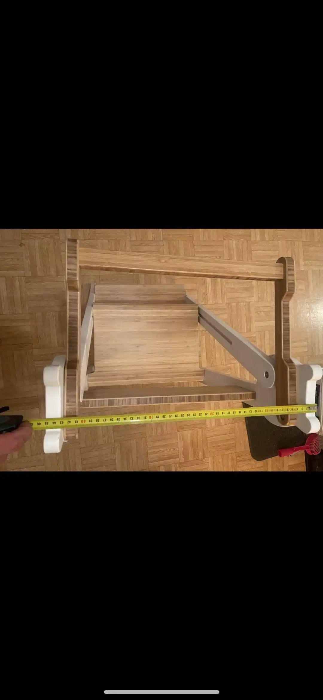 Wooden Fold Kitchen Stool Helper for Kids with Non-slip Mat Toddler Stool Toddler Stepping Stool for Counter for Learning Tower