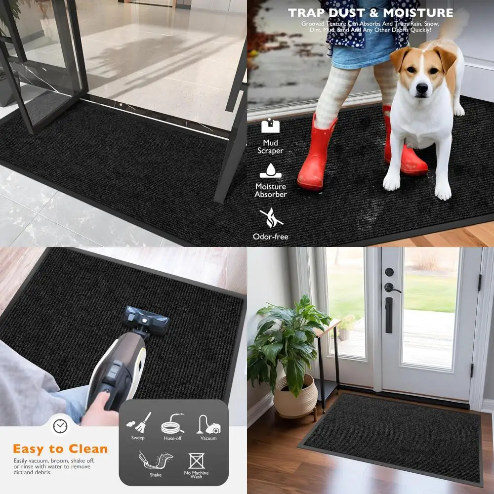 

Heavy-Duty Commercial Entrance Floor Mat, 4FT x 13FT Custom Size Extra Large Door Mat, Indoor Outdoor Dirt Trapper Mat