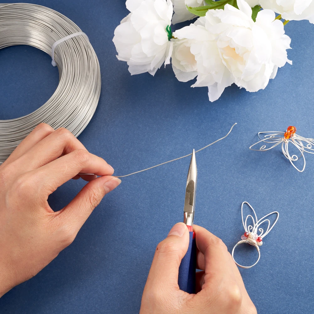 200 yards/roll  Aluminum Wire 1mm Rubber Covered Round Wires Jewelry Findings for Jewelry DIY earrring Crafts Making Decor