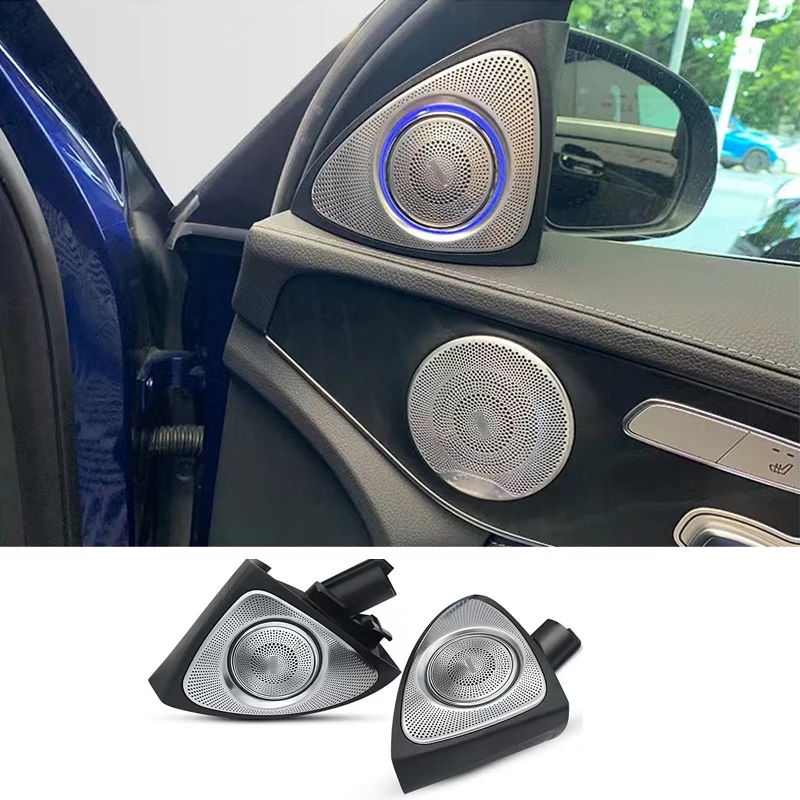 Auto Omgevingslicht Voor Mercedes-Benz C-Klasse E-Klasse S-Klasse Glc 64 Kleuren 3d Roterende Tweeter Lichtgevende Luidspreker Auto-Accessoires