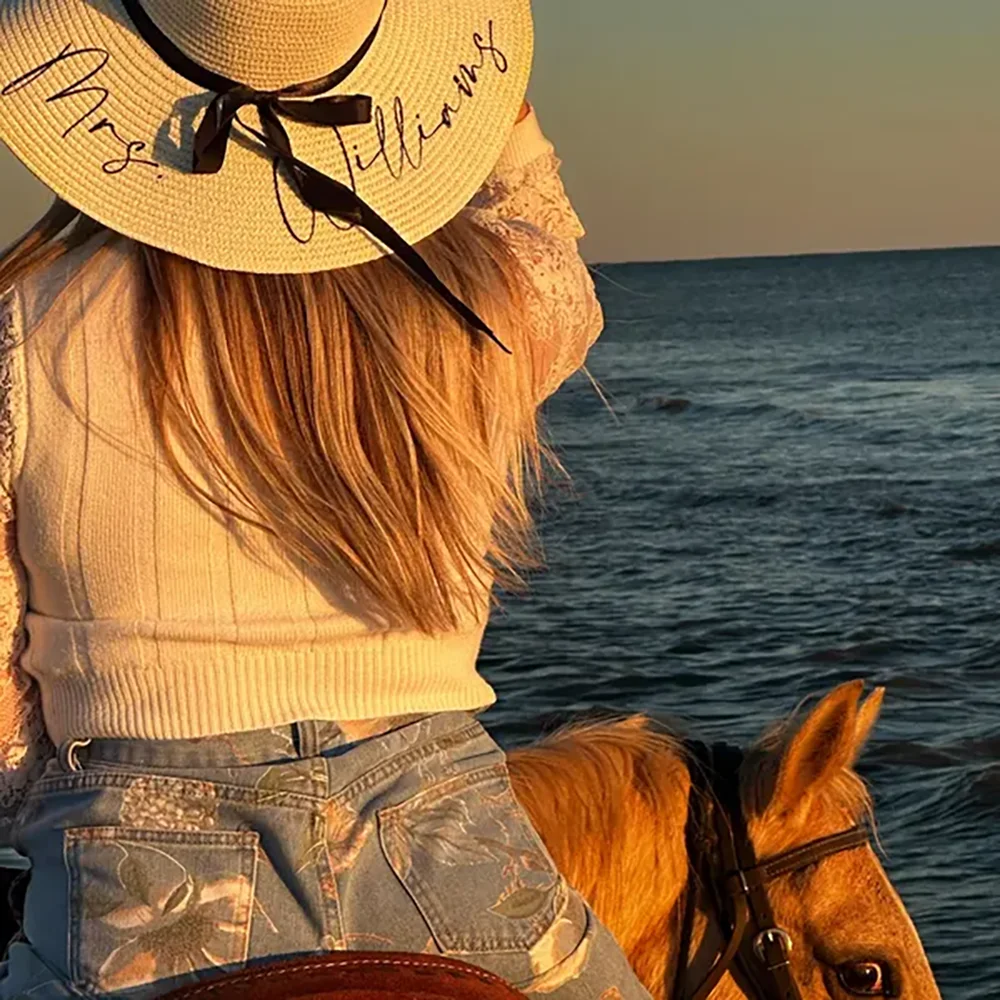 اسم مخصص 1 قطعة قبعة الشاطئ المرنة شاطئ الزفاف العروس فريق اكسسوارات البكالوريوس حفلة وصيفة الشرف تذكارية الزفاف دش هدية #3