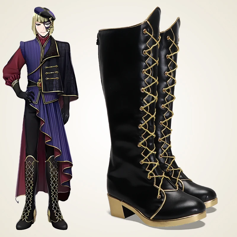 

Игра Twisted Wonderland Rook, ботинки для косплея, обувь для вечеринки в стиле аниме на Хэллоуин, сделано