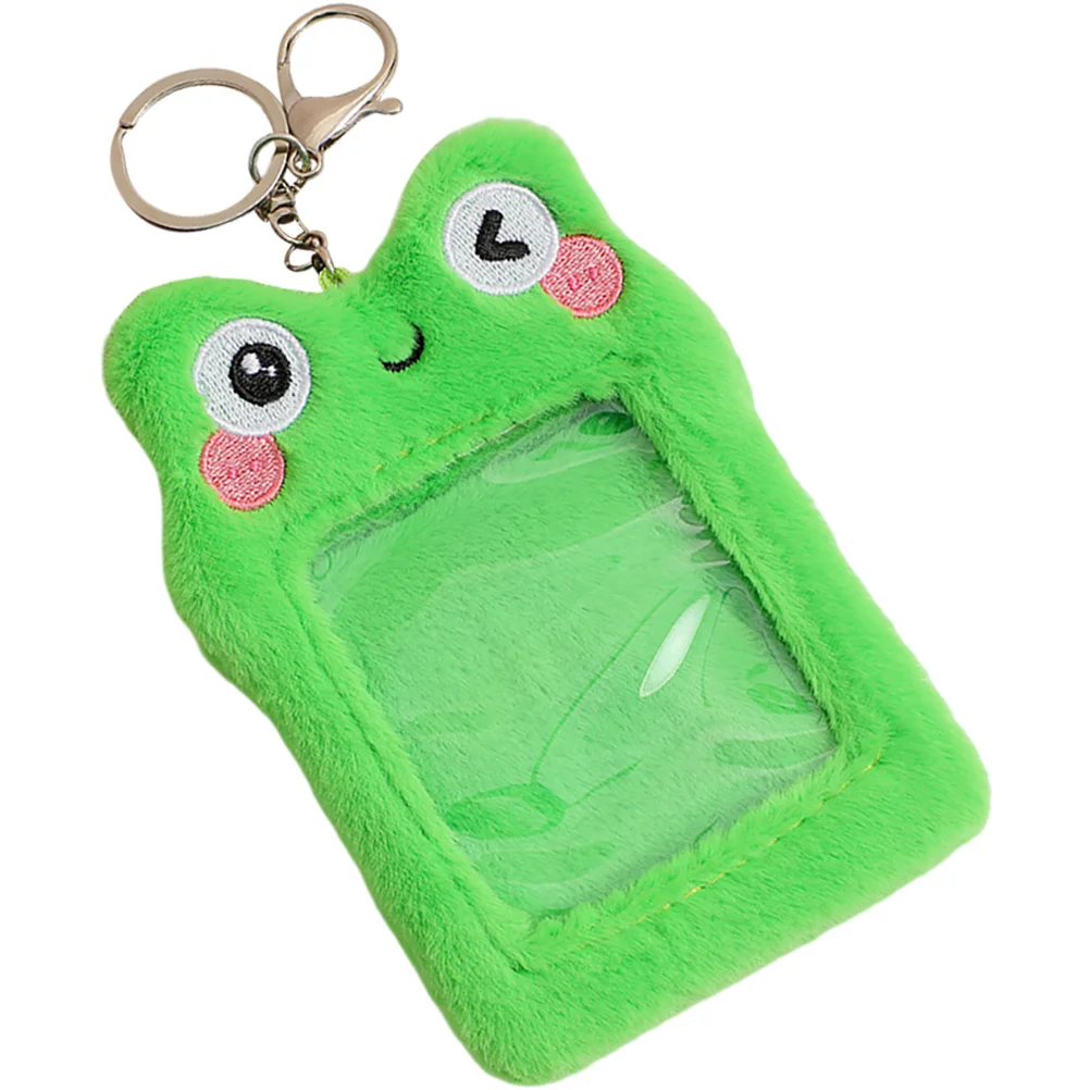 Card Cover Cartoon Sleeve Plush Id Holder Clip Hanging Visible Sleeves Postcard Frog