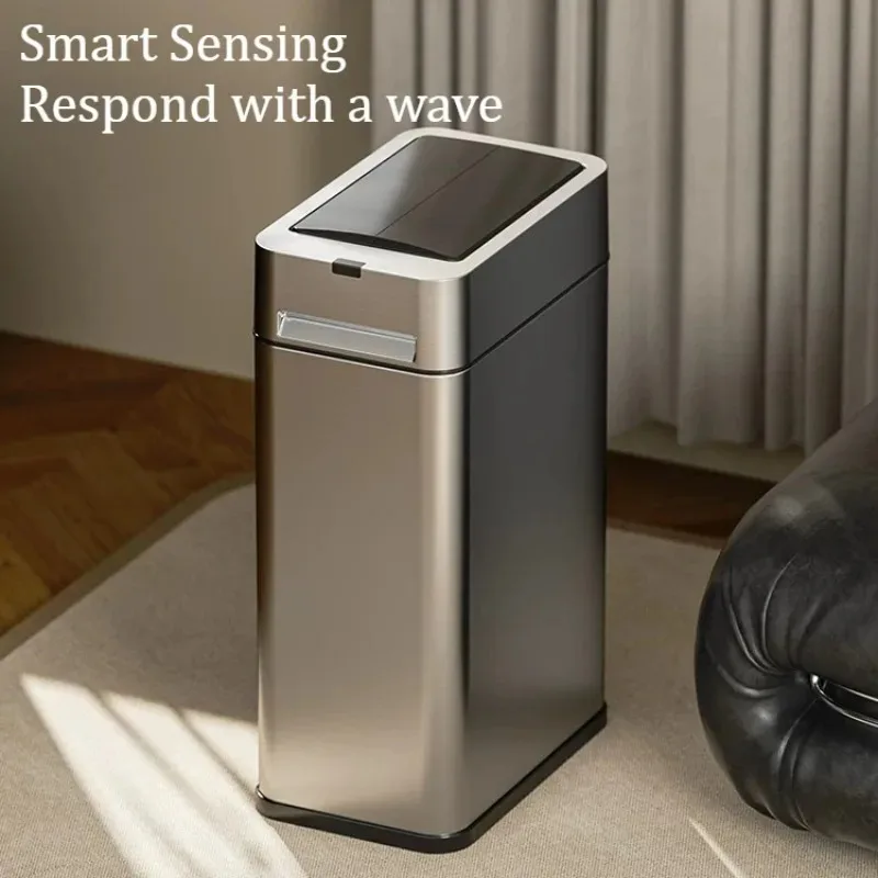 Smart Sensor Trash Can Large Capacity Stainless Steel Trash Bin Anti Odor Kitchen Litter Bins Household Wastebasket with Lid