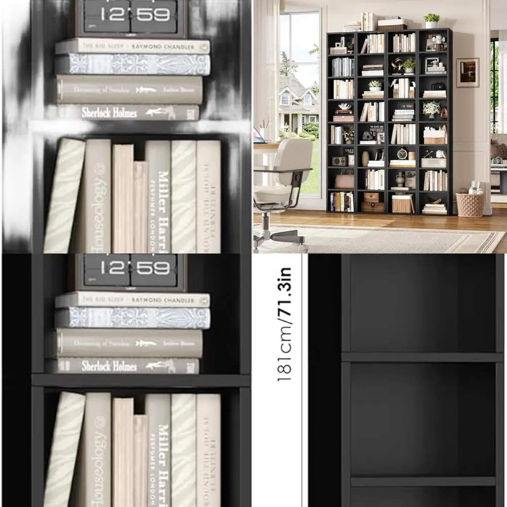 

8-Tier Media Tower Rack, 11.6 X 9.3 X 70.9 Inches CD DVD Slim Storage Cabinet with Adjustable Shelves, Tall Narrow Bookcase Disp