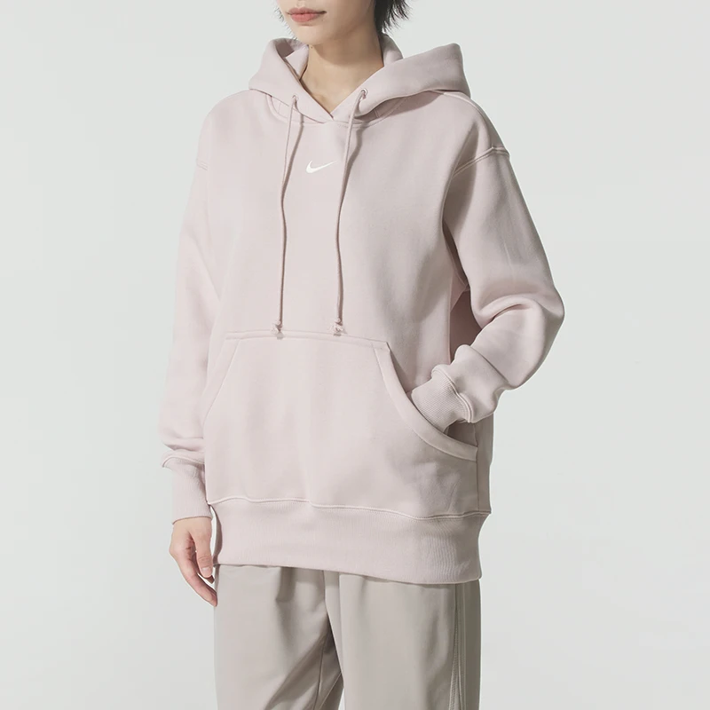 نايك المرأة البلوز Nsw Phnx Flc Os Po هوديي مبطنة بالصوف ملابس رياضية غير رسمية بلون سترة الموضة Dq5861-667