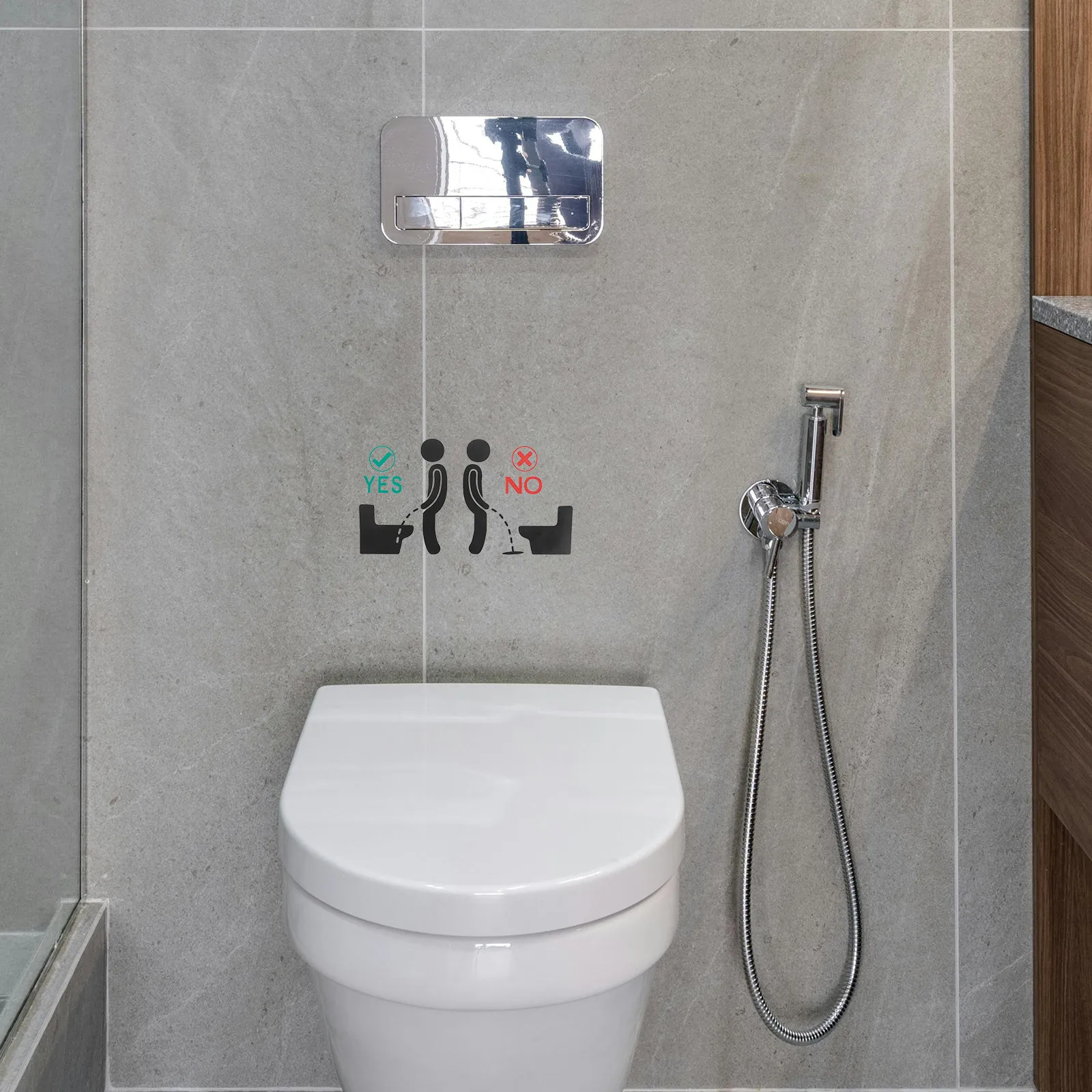 Toilet Reminder Sign Sticker Creative Washroom Decal Funny Urinal Target Pee Training Bathroom Wall Sticker Funny Restroom Sign