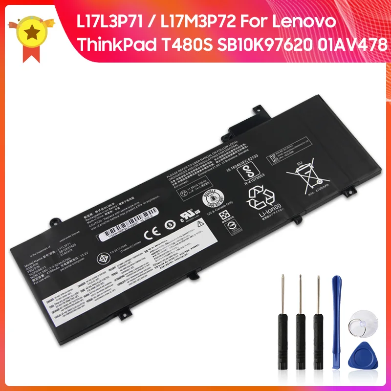 

Replacement Battery L17L3P71 L17M3P72 For Lenovo ThinkPad T480S SB10K97620 01AV478 High Quality Batteries 4708mAh