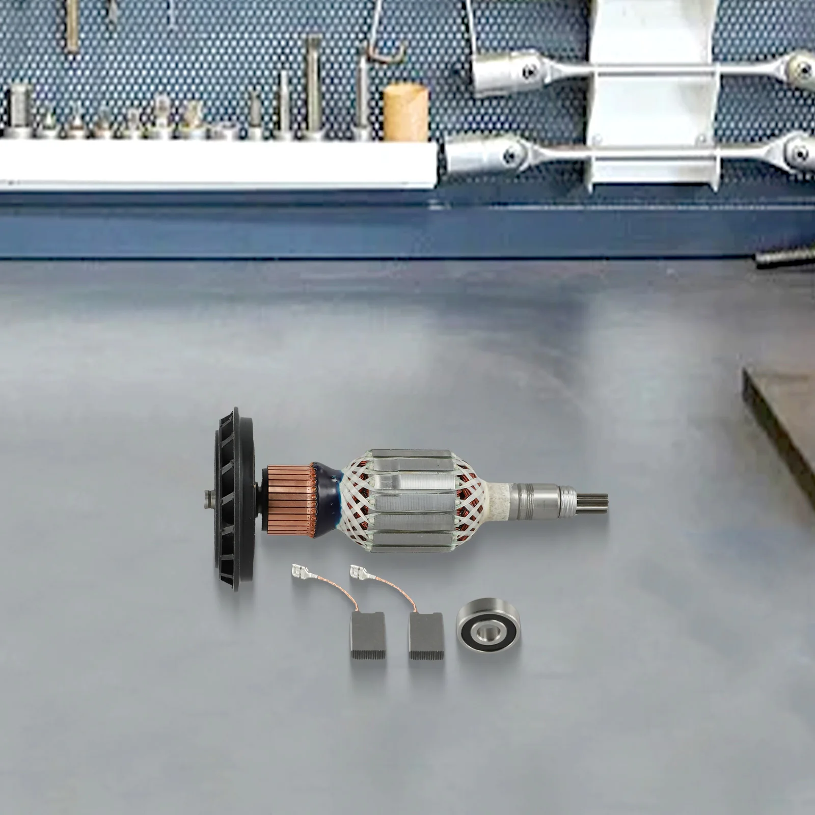 Carbon Brush Rotor Anchor Long for service Life Metal With Bearing With Carbon Brush 220-240V 50Hz Gray Sturdy