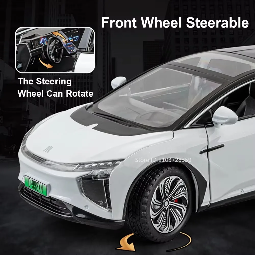 1:22 Schaal HiPhi X RAV4 Auto Speelgoed Modellen Metal Diecast Geluid Licht Trek Deuren Geopend Simulatie Voertuig Speelgoed voor Kinderen Geschenken