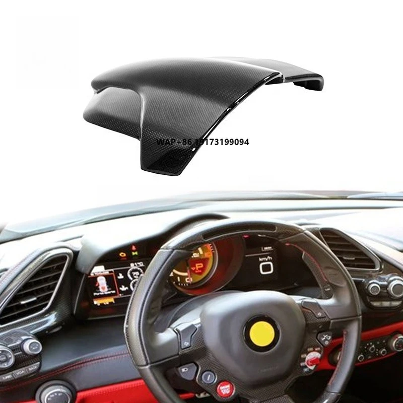 

For-Ferrari-488 Oem Style High Glossy Carbon Fiber Car Interior Dash Mat Dashboard Cover