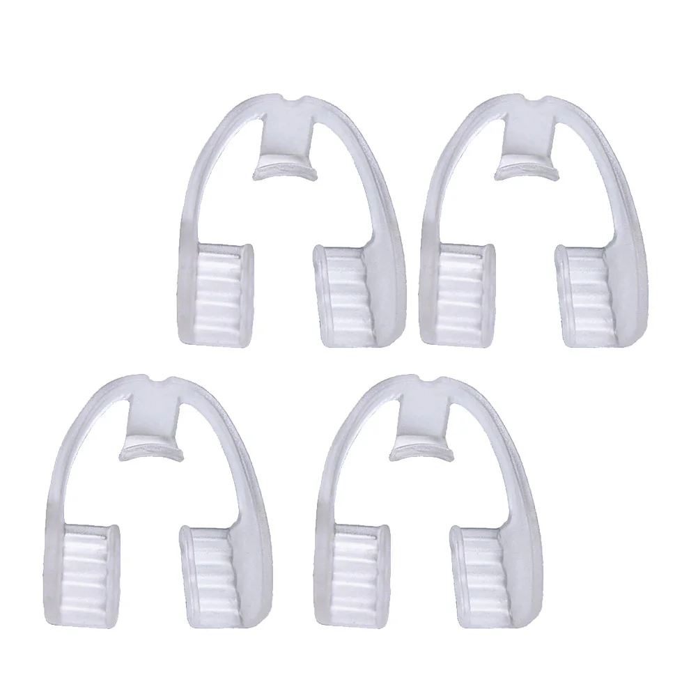 4 PCS Bruxism Teeth Caps Silicone Denture Dental Guards Tooth Grinding Mouth Long Sleeve Braces for