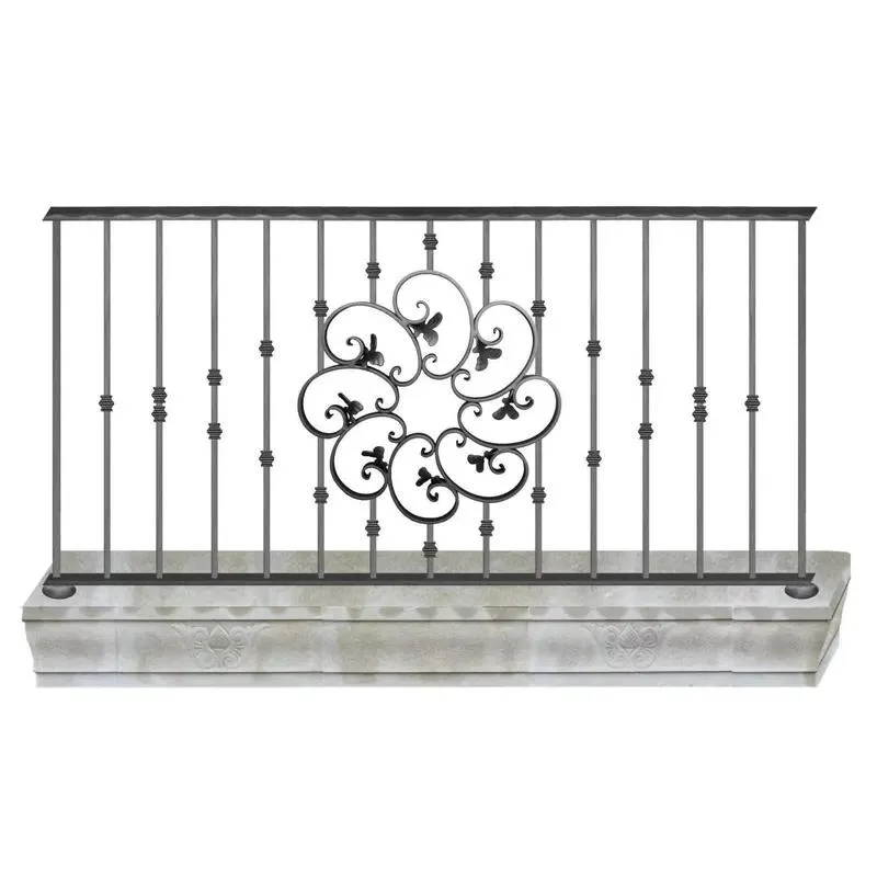 High Quality Classic Solid Square Black Wrought Iron Balcony Stair Railing for Interior Decoration