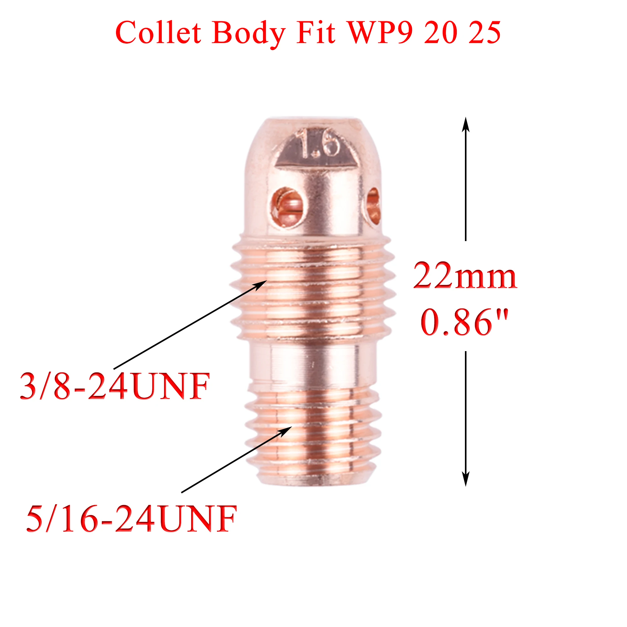 Imagem -02 - Tig Collet Corpos 13n26 13n27 13n28 13n29 para Tig Wp9 20 25 Acessórios da Tocha de Soldagem 10 Peças 1.0 1.6 2.4 3.2 mm