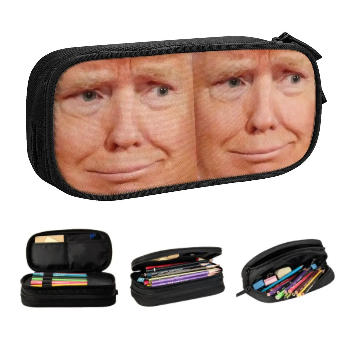 

Cute Donald Trump Face School Pencil Cases Girls Boys Large Storage USA United States Pencil Box Students Stationery