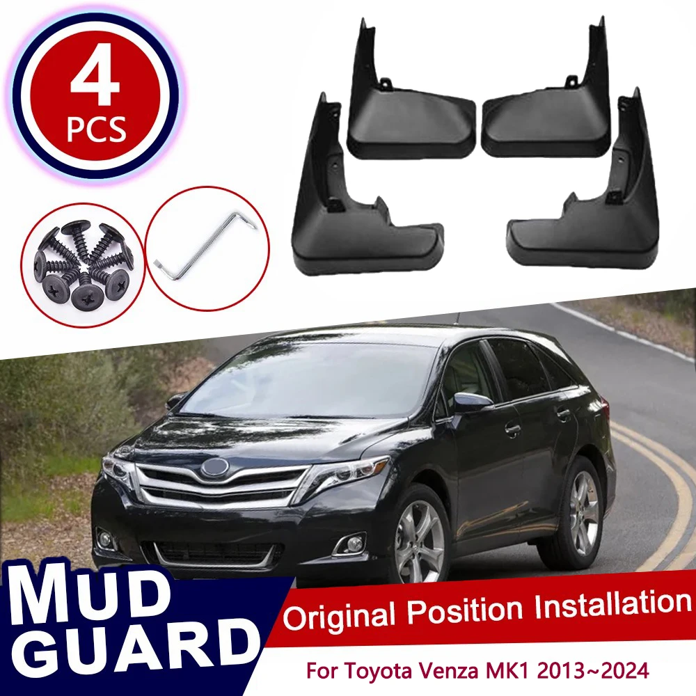 For Toyota Venza MK1 1th 1Gen 1rd AV10 2013~2024 2014 Front Rear 4pcs Set Car Mud Flaps Splash Guards Mudguards Mudflaps Flap