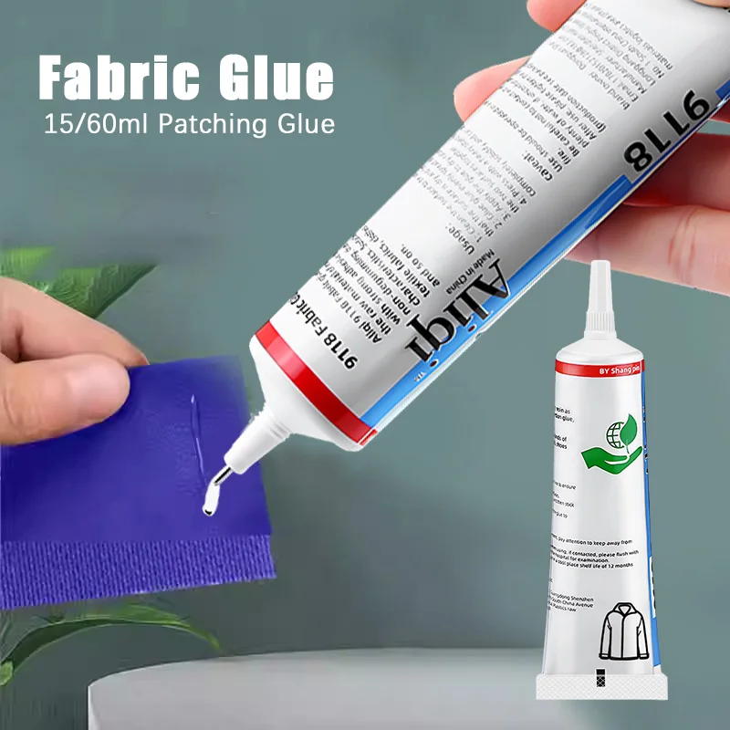 15/60ml Fabric Glue Strong Quick Dry Fabric Patching Glue  Transparent Waterproof Fabric Sewing Glue Clothing Repair Tool