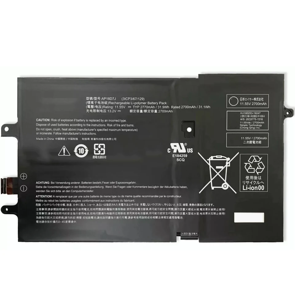 7XINbox AP18D7J 11.55V 2770mAh 31.9Wh Laptop Battery for Acer Swift SF714-52T SF714-52T-71JW SF714-52T-74AT Series