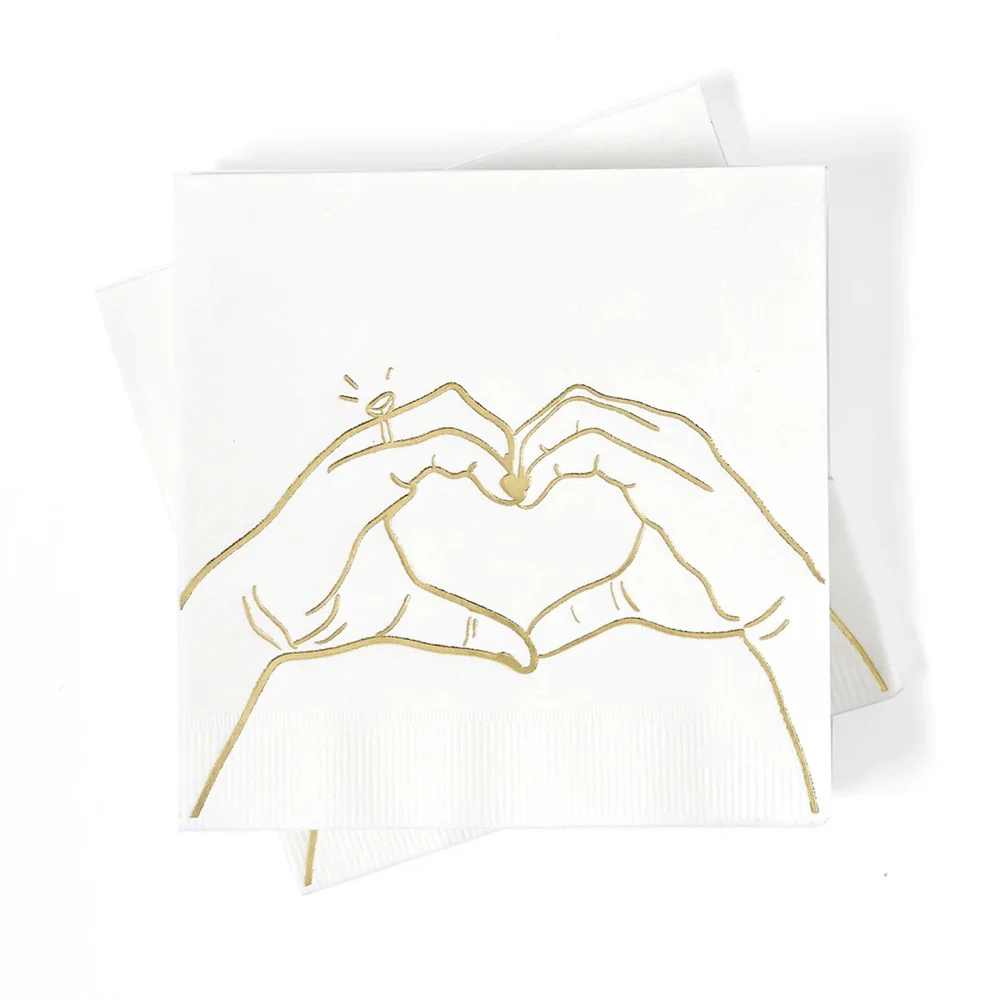 

50PCS Heart Hands Party Napkins - Pack of 20 or 50 paper napkins - Engagement Party, Bridal Shower, Wedding Celebration