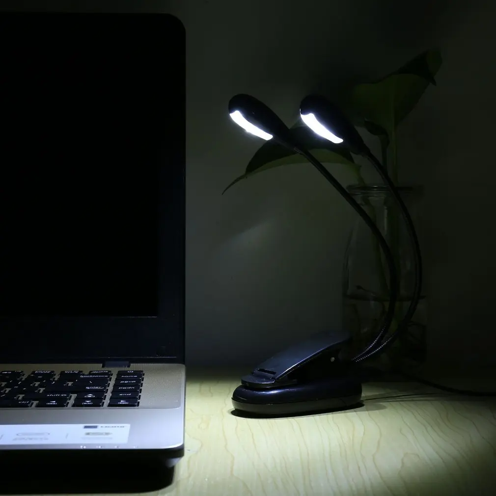 قابل للتعديل مكتب الجدول مصباح Piano الموسيقى الوقوف ، الأسلحة المرنة المزدوجة ، 4 LED كليب على ضوء ، ececks ، والأزياء ، وكتاب
