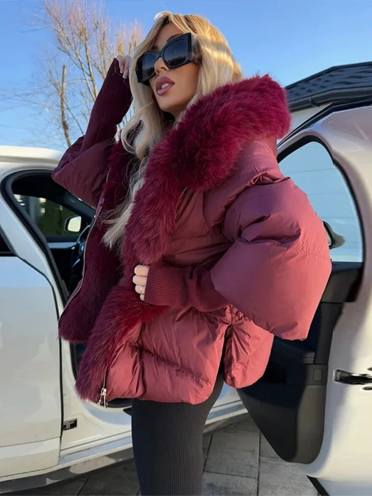 Femmes fausse fourrure Patchwork rembourré veste chaud quotidien à capuche fermeture éclair recadrée manteau dame nouveau hiver élégant mode rue vêtements d'extérieur 2025