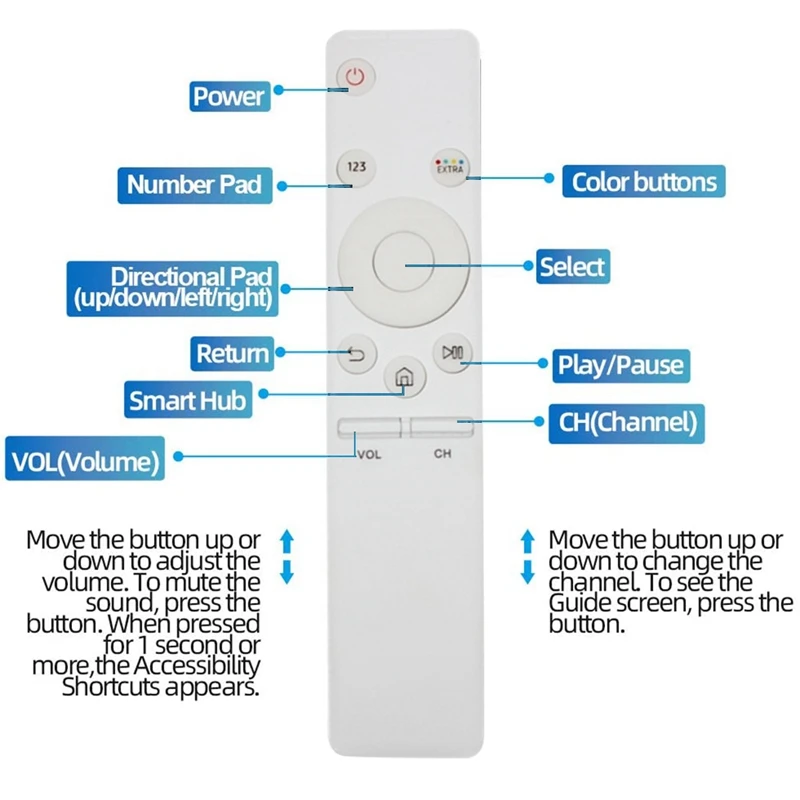 Large Button Smart TV Remote Control for Samsung BN59-01260A BN59-01259B/E/D BN59-01260A TV Television Remote Controller