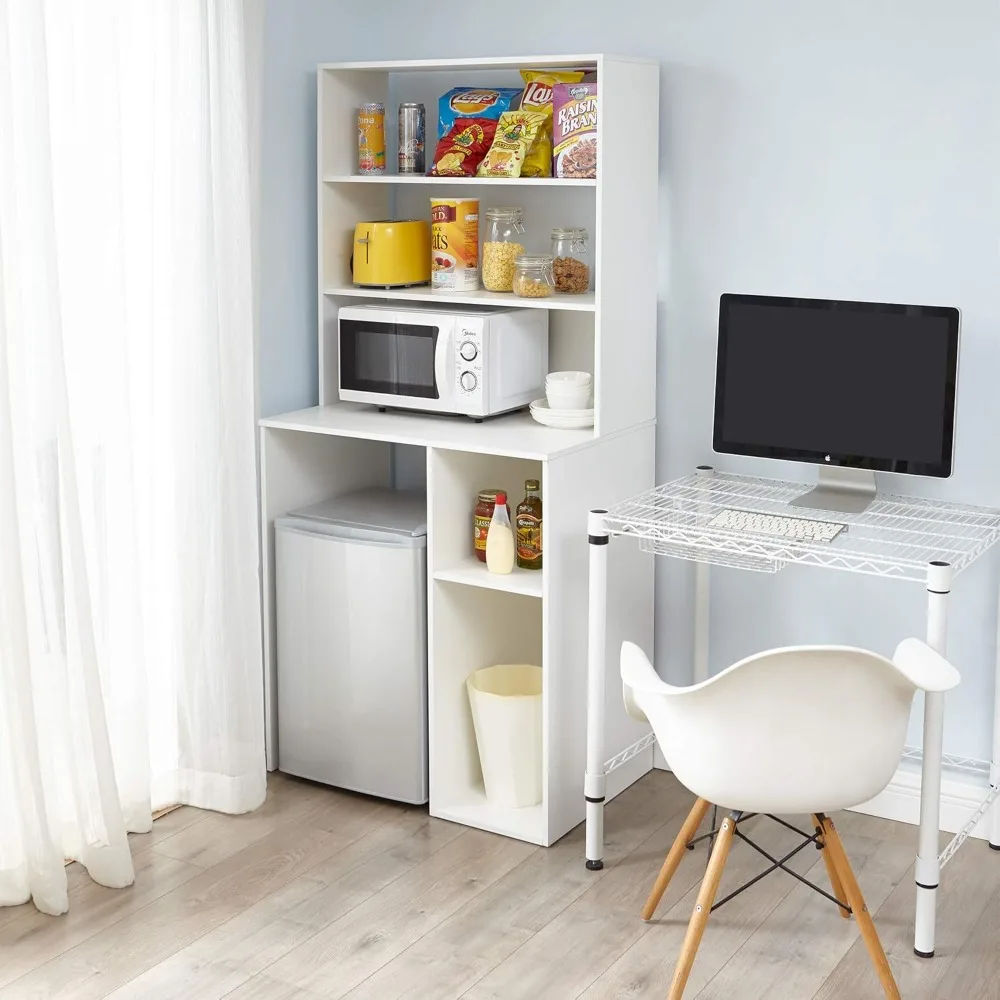 Fridge Dorm Station with Top Shelf - White