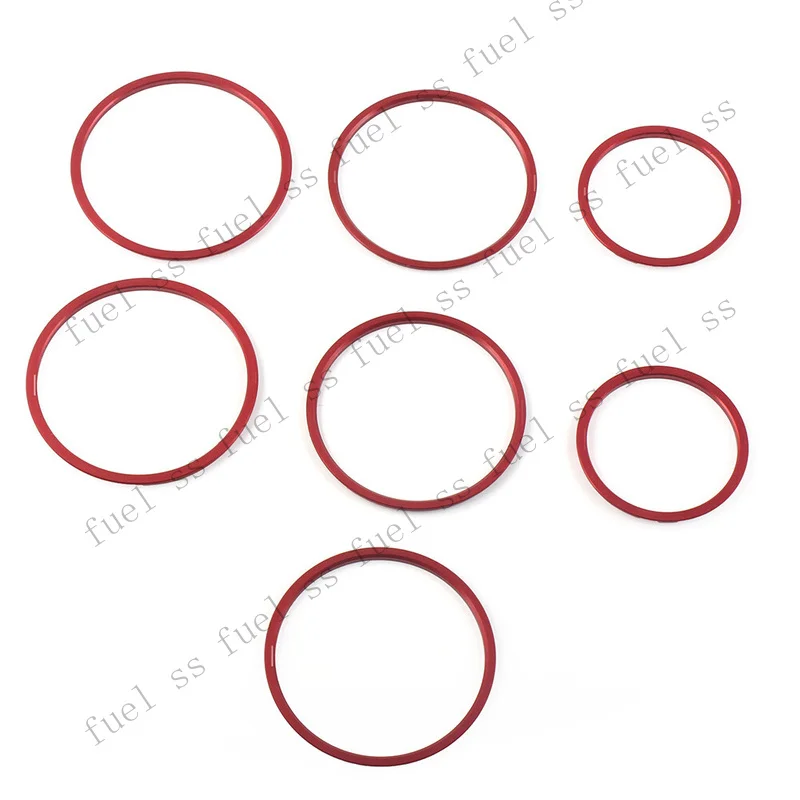 S+ AC Air Vent Outlet Inner Ring Cover Trim For Mercedes Benz C Class W205 Red 7Pcs