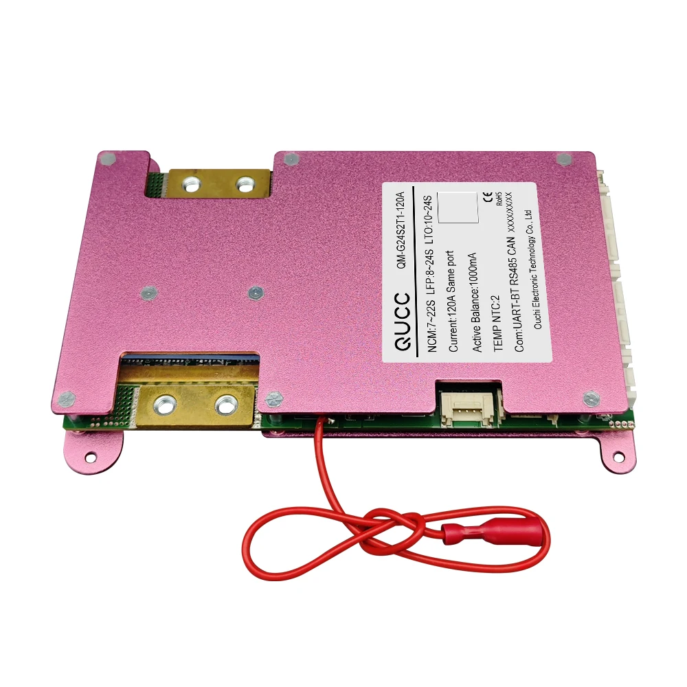 QUCC 8S 10S 12S 15S 16S 20S 24S الذكية BMS RS485 يمكن نشط متوازن BMS بطارية LiFePo4 ليثيوم أيون 80A 100A 150A 24V 51.2V 64V