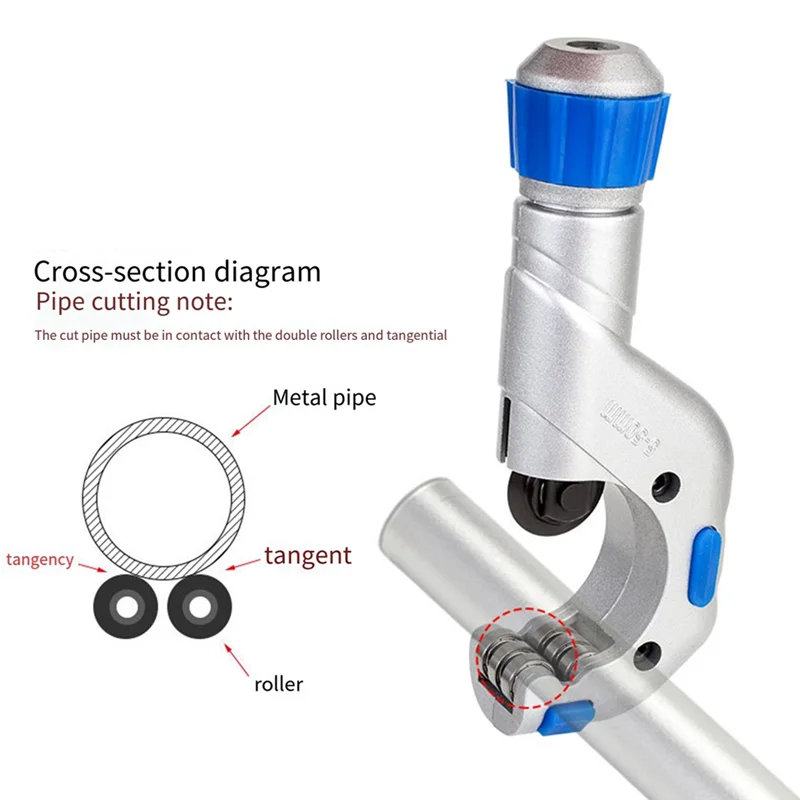 

AT14 1 PCS Silver Roller Pipe Cutter Stainless Steel Pipe Cutter Tool For Cutting Bar