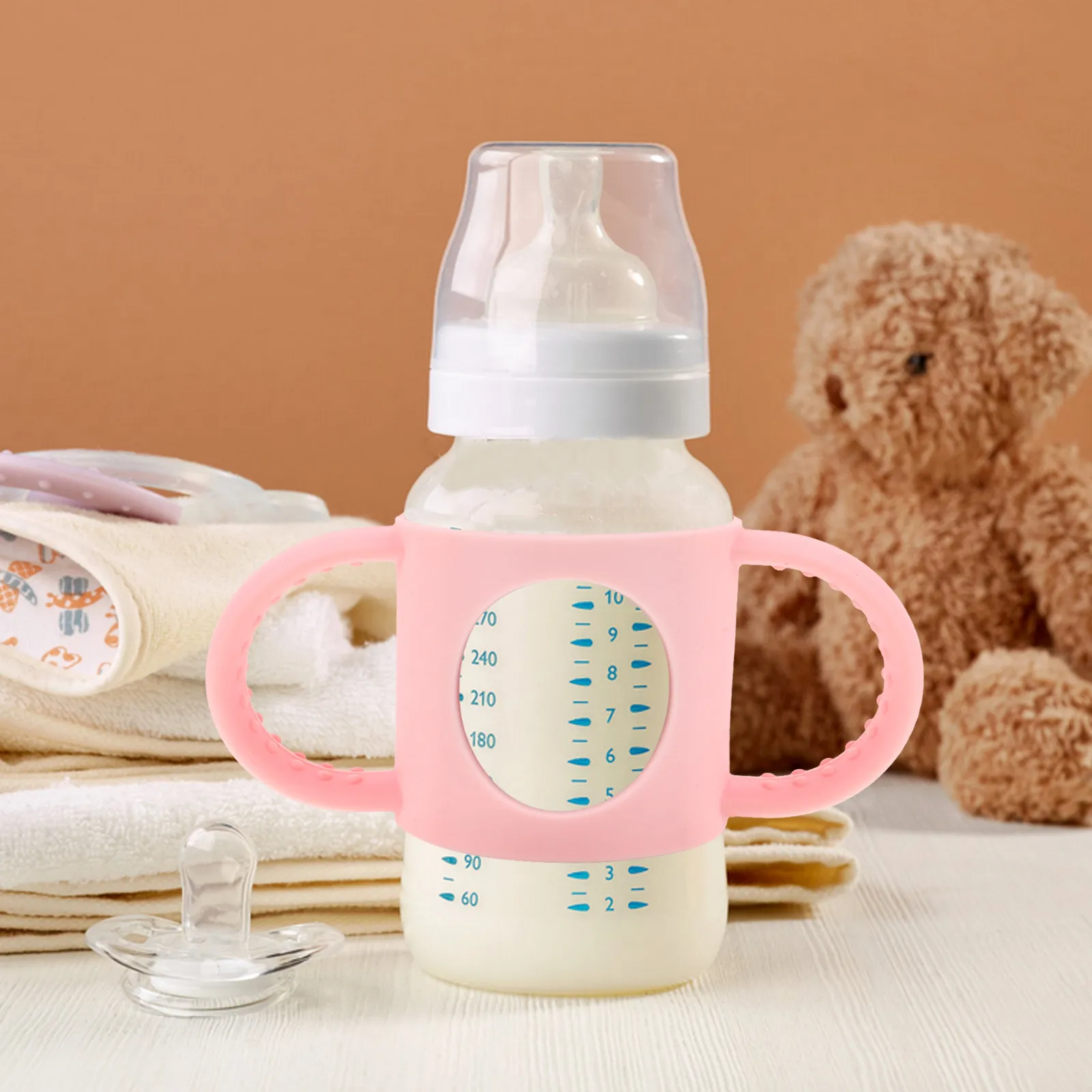 

Silicone Baby Bottle Handles for Wide Neck Bottles Non-Slip Grip Ergonomic Design Transition Support Soft Safe Feeding