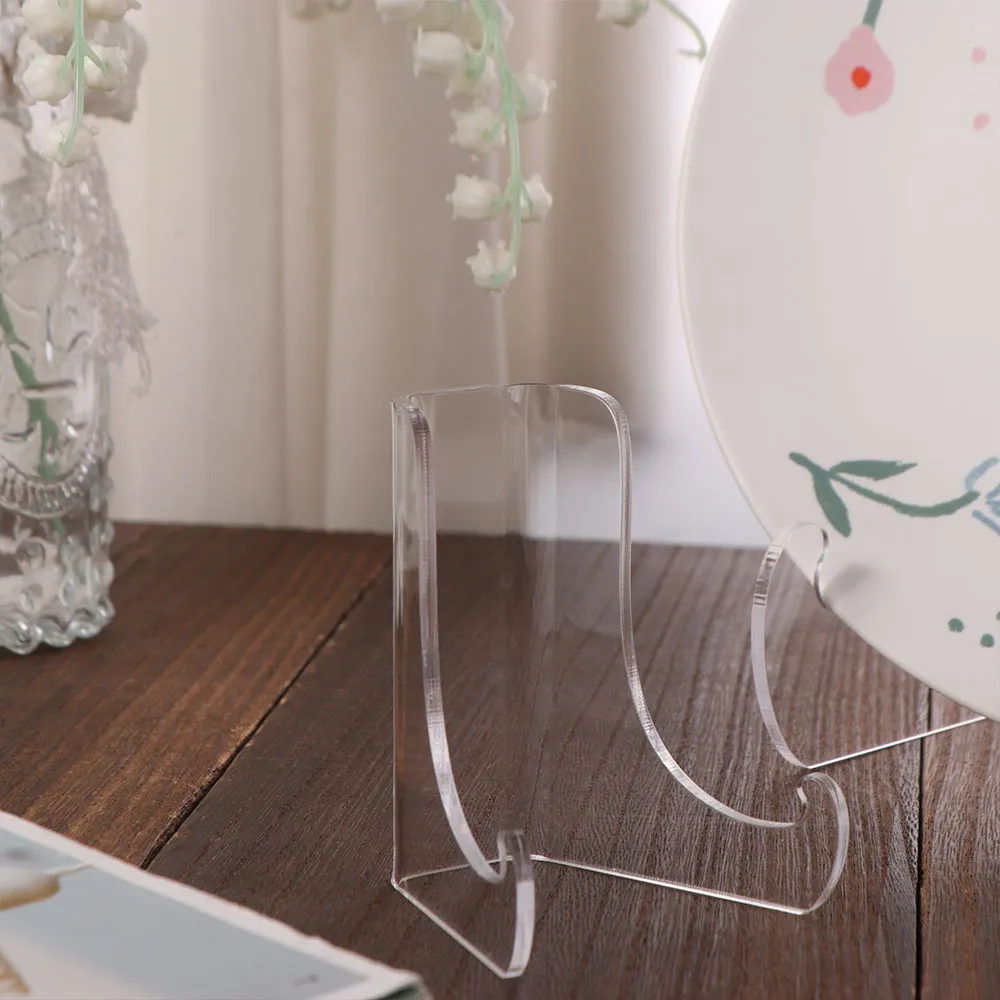 Acrylic Flat Plate Stand Clear 60-Degree Angle Display Easel Stand Back Multipurpose Book Stand Picture Frame