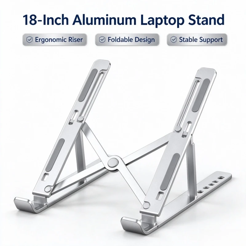Stocking Stuffers Christmas Gift,Adjustable Aluminum Laptop Stand,6-Level Height,Foldable Portable For 8-16”Laptops,Enhanced Ven