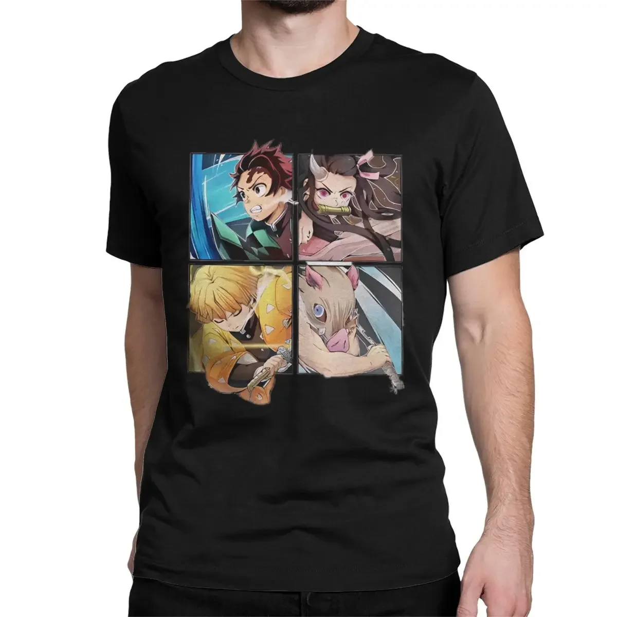 Demon Slayers Cartoon Men Women's T Shirt Anime Nezuko Amazing Tees Short Sleeve Crewneck T-Shirts Cotton Printed Clothes