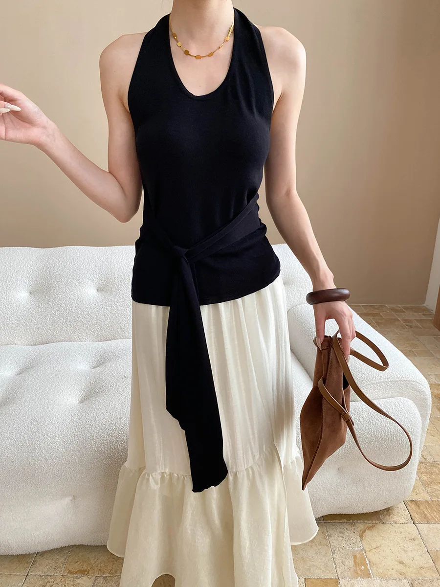 

Summer women's casual solid color slim fit vest