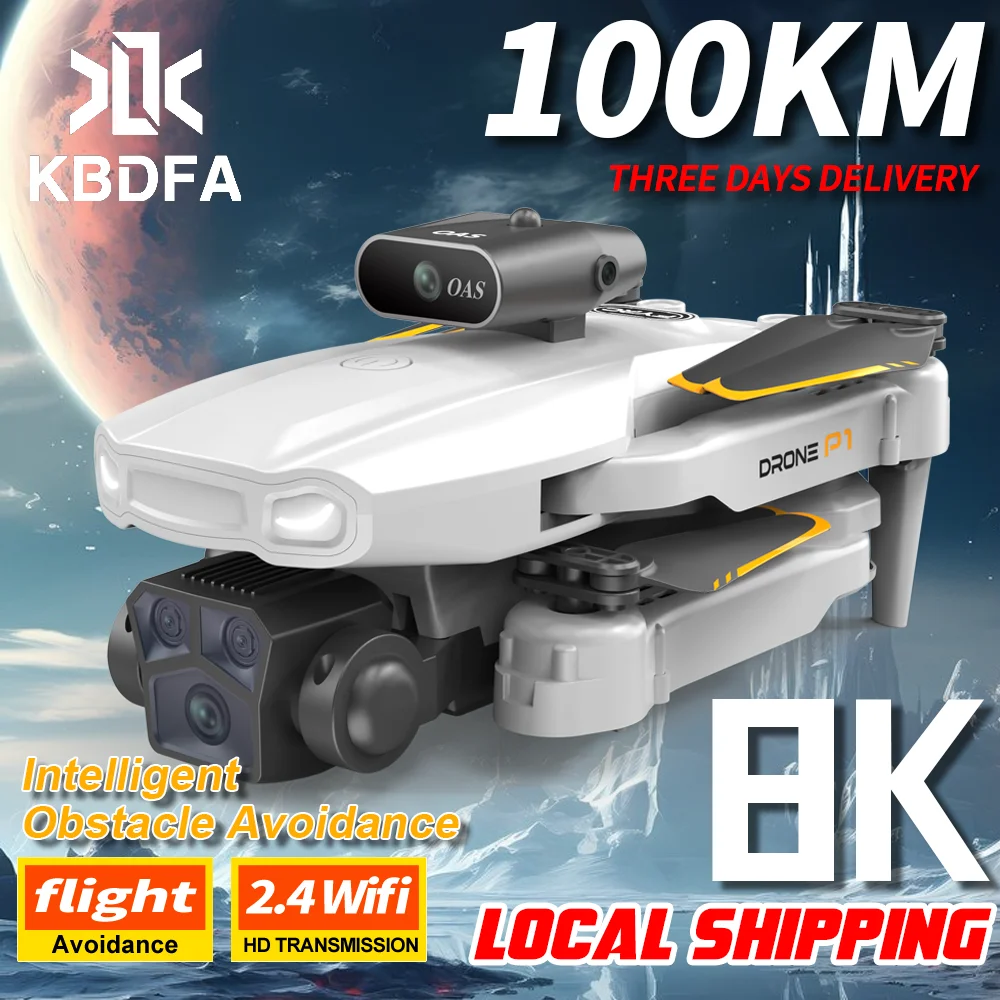 KBDFA P1 RC Drone Profesional Dual HD Camera Aerial Photography FPV Helicopters Obstacle Avoidance Foldable RC Quadcopter Toys