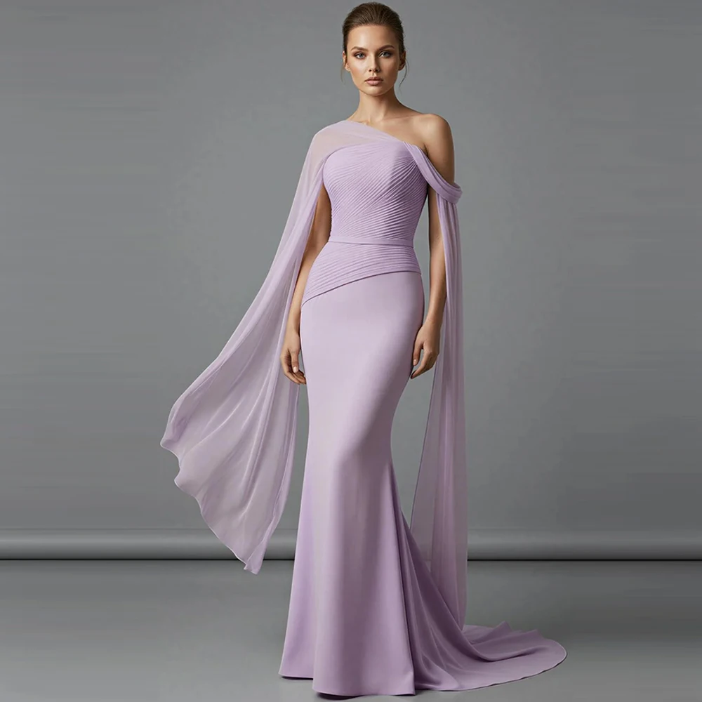 Luxury Boat Neck Jersey Evening Dress Delicate Sweep Train Backless Prom Dresses Sparkly Mermaid Customized Celebrity Gowns