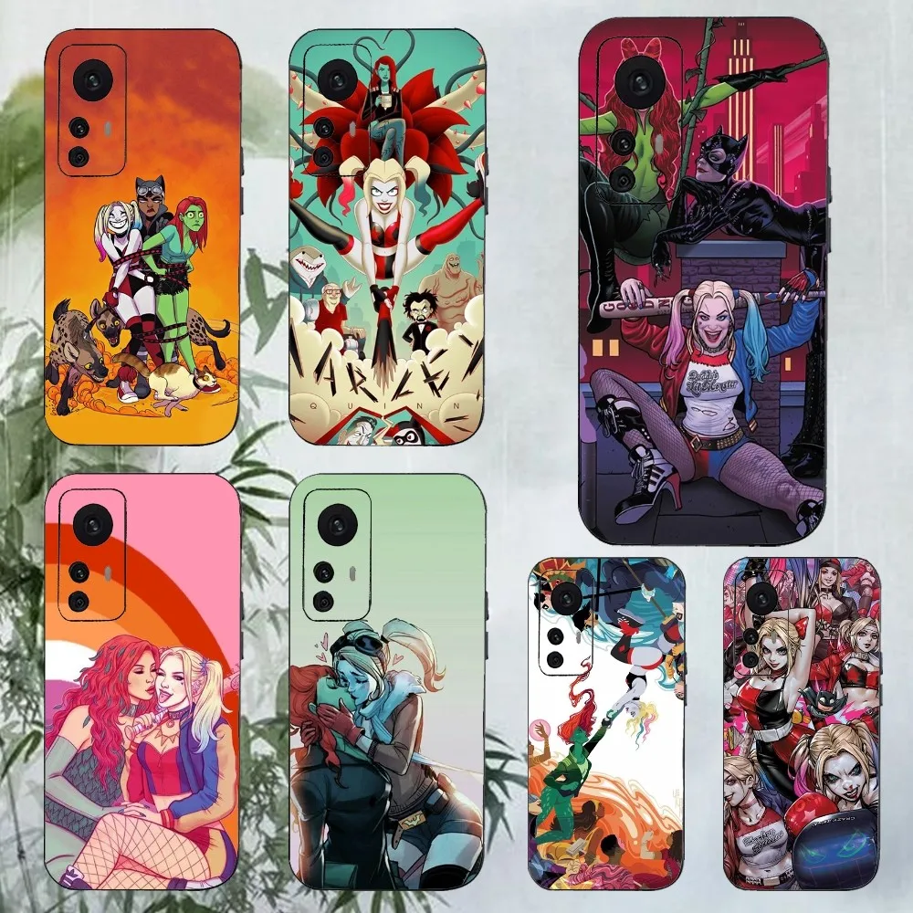 H-Harley Q-Quinn P-Poison Ivy Phone Case For Xiaomi 11 Redmi Note 11 5G 8T 9A 9 10T Note8Pro Note9 12SUltra Black Case