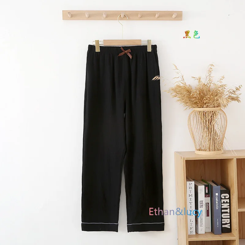 Pure Cotton Crepe Pajamas Pant For Women Casual Spring Autumn Home Wear Trousers Large Size Comfortable Sleepwear Night Pants