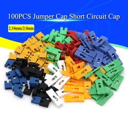 100PCS jumper cap short circuit cap spacing 2.54mm black yellow blue red short circuit block pin connector cap long handle cap