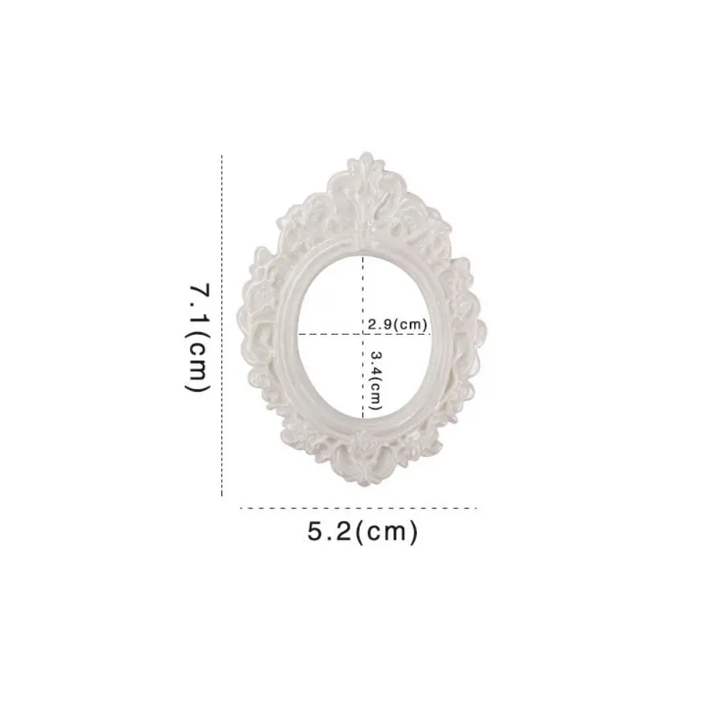 Durable DIY Resin Photo Frame Miniature 3D Mini Mirror Props Rustic Mirror Small Model Home Decor