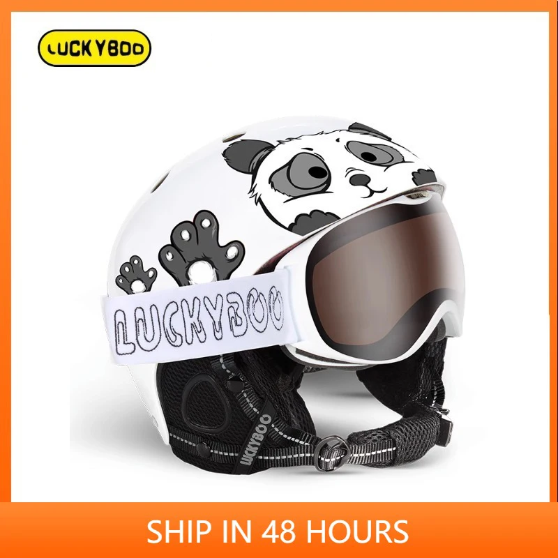 

LUCKYBOO Children Snowboard Helmets Boys and Girls Snowboarding Protector Kids Kawaii Cartoon Pattern Skiing Equipment