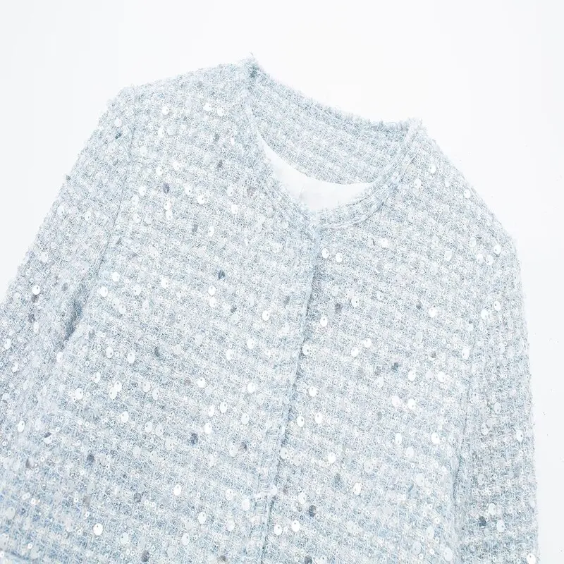 Primavera 2024 Faion da donna Versatile Bead Or Jaet Taglio dritto Regular Thin All-Match Design Premium Cappotto da donna