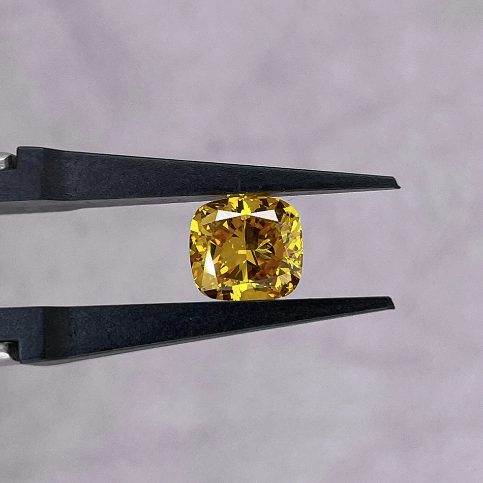Cushion Cut Lab Grown Diamond Yellow Color HPHT Diamond Diamantes De Laboratorio Diamantes VS Edelstenen For Jewelry Making Gems view 3